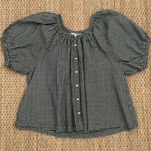 Doen June Top in Black and White Gingham